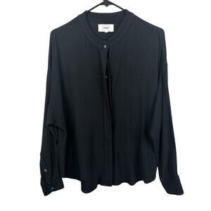 Xirena Shirt Womens Small Black Cotton Blend Relaxed Fit Casual Button Down Top